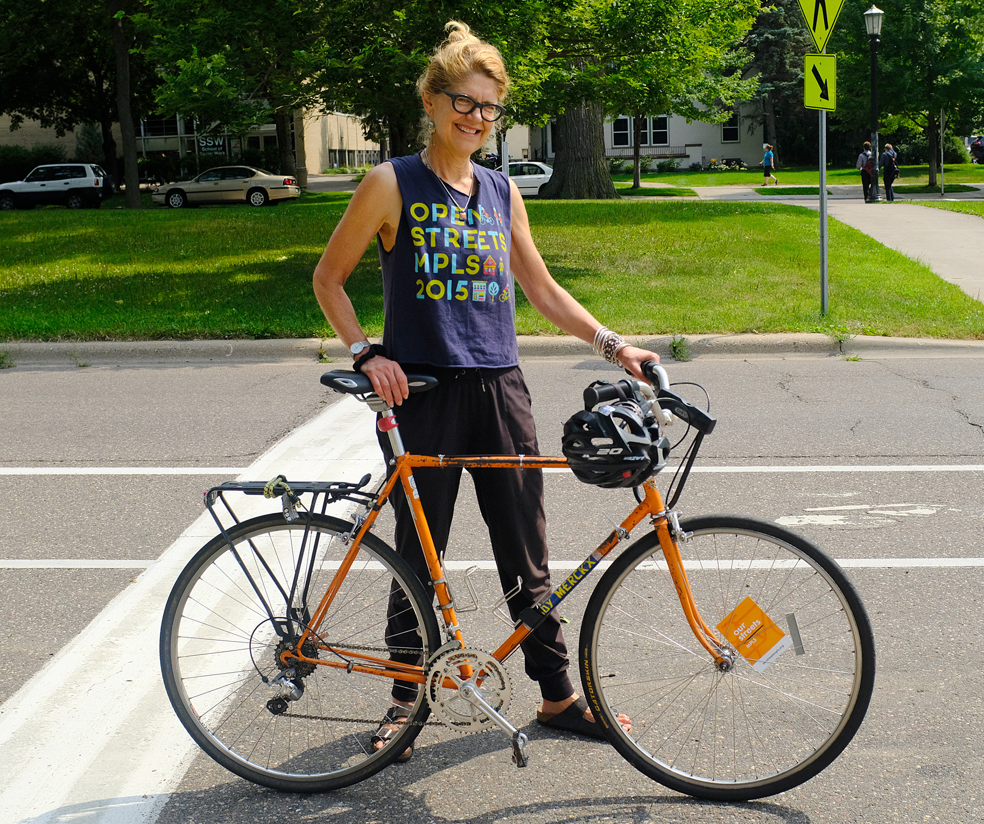 Anne Knauff, 63, is a veteran volunteer at Open Streets events.